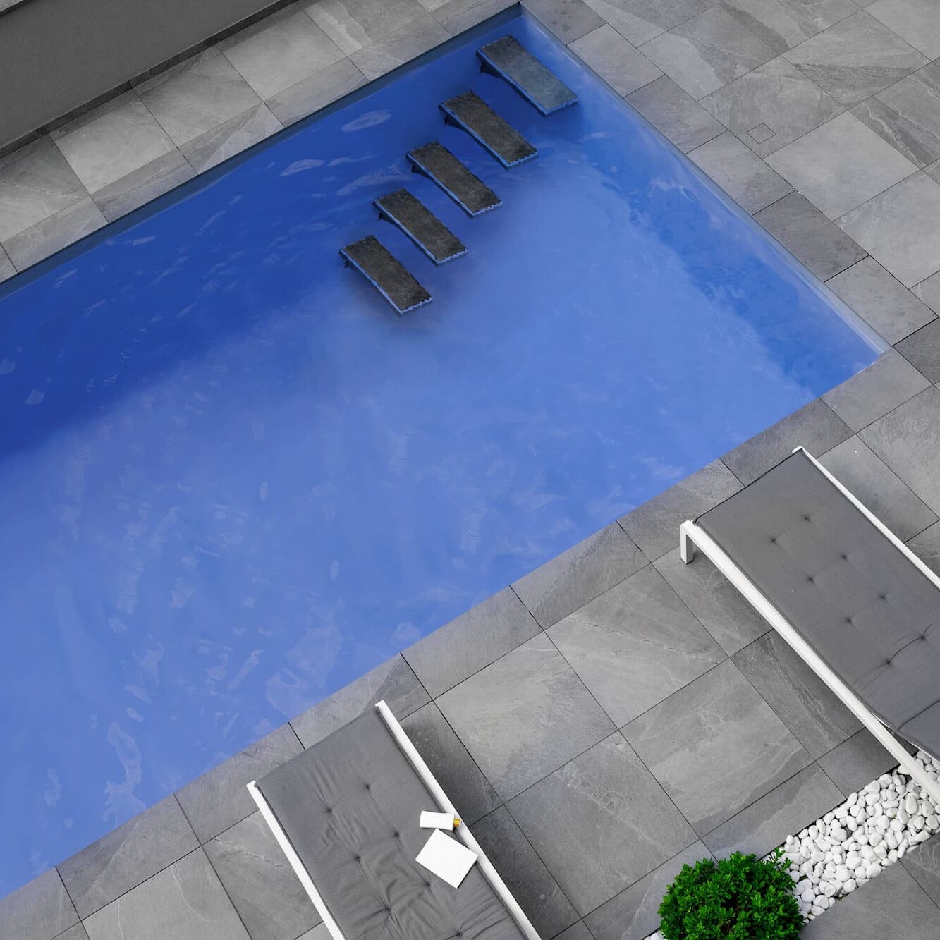 PISCINE A COQUE BLEUE